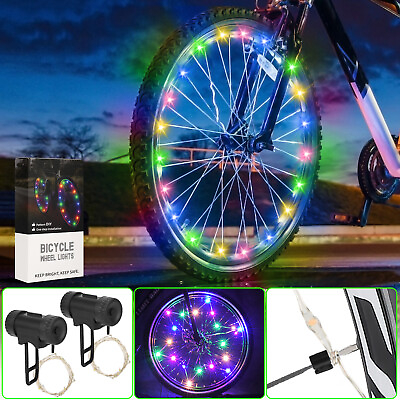 #ad 2x DIY Shape Flashing Colorful Bike Wheel Light 20LED Bicycle Spoke Light 3Modes $12.98