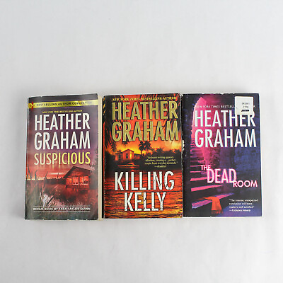 #ad Lot Of 3 Heather Graham Novels Suspense Dead Room Killing Kelly Suspicious $11.00