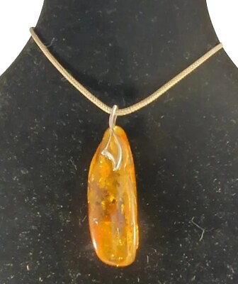 #ad Baltic Amber Sterling Silver 925 Necklace 13g $175.00