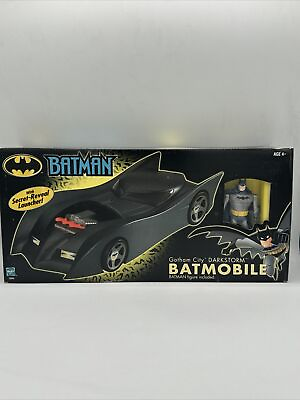 #ad Batman Batmobile 2002 Gotham City DarkStorm Hasbro With Figure In Box Rare $99.99