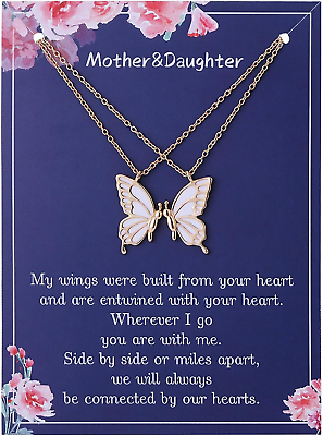 #ad #ad Matching Butterfly Mother Daughter Necklace Set for 2 Mother#x27;S Day Valentine#x27;S D $23.72