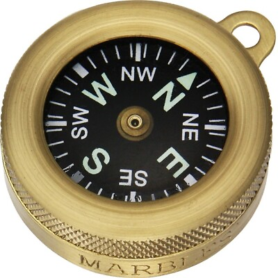 #ad Marbles MR1147 Pocket Compass 1quot; Diameter Luminous Dial Brass body $16.99