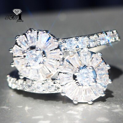 #ad Yayi jewelry Princesses Cut 925 Silver Filled Zircon Birthstone Wedding Rings $3.50
