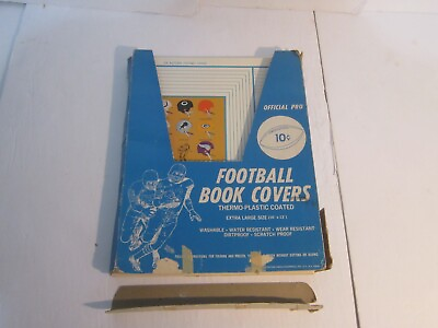 #ad VTG 1965 NFL Football Team Logo Helmets 33 Book Covers with Store Display N.O.S $149.99