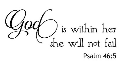 #ad GOD IS WITHIN HER PSALM 46:5 Decor Wall Art Decal Quote Words Lettering $14.25