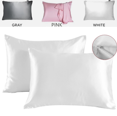 #ad Luxurious Mulberry Silk Pillowcase Christmas Gifts for Hair and Skin With Zipper $10.99