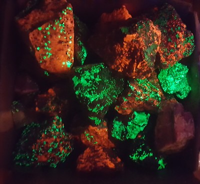 #ad 1 Pound Lot of Franklin New Jersey Fluorescent Rocks Minerals Willemite Calcite $11.99