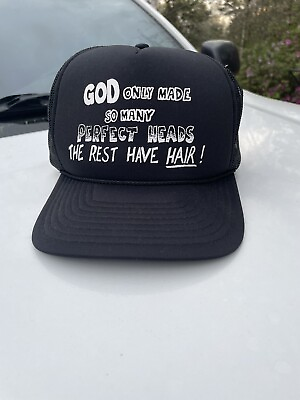#ad Vintage Funny Trucker hat God only made so many perfect heads Bald mens Humor $19.99