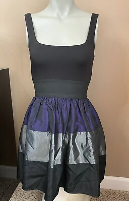 #ad Aqua Womens Metallic Satin Party Cocktail Dress XS $15.18