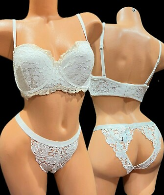 Victorias Secret Body By Victoria Set Lined Balconet Bra 34DD Cheekini Panty $43.99
