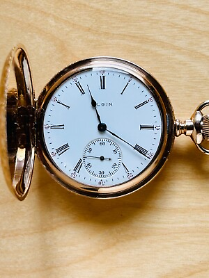 #ad 2A418 Antique Elgin doublé full hunter pocket watch GBP 319.00