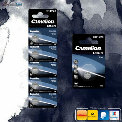 #ad Camelion CR1220 Knopfzellen Batterien 1er 5er Blister Uhren MHD: 10 2026 EUR 3.00