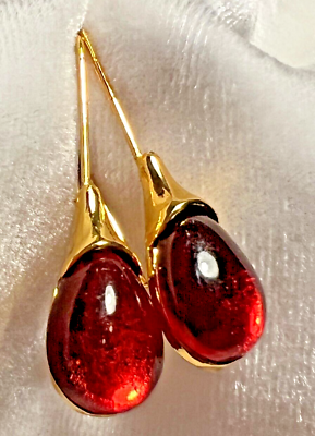 #ad #ad Red Beaded Ball Drop Dangle Gold Plated Fashion Womens Hook Gift New Earrings $9.99