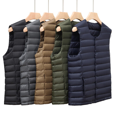 #ad Mens Winter Light Bodywarmer Puffer Waistcoat Padded Quilted Sleeveless Coat Top $29.68