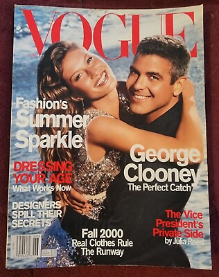 #ad VOGUE Magazine June 2000 Gisele Bündchen amp; Actor George Clooney B43:1834 $13.56