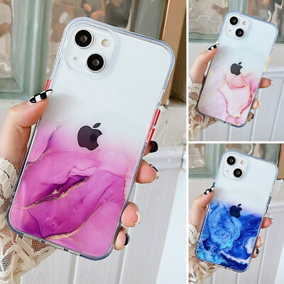 #ad For iPhone 14 Pro Max 13 12 11 XR 8 7 Shockproof Bling Clear Marble Case Cover $7.89