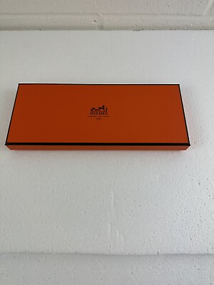 HERMES GIFT EMPTY BOX With Ribbon LONG WALLET ORANGE 10x4.5x1 $19.90