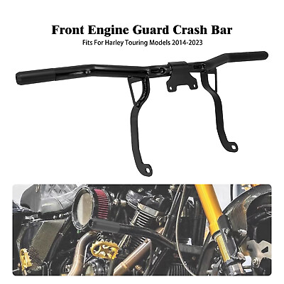 #ad Black Front Engine Guard Crash Bars For Harley Touring Road Street Gilde 18 2023 $186.19