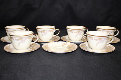 #ad Lot of 13 Pc. Fitz and Floyd VOISIN Fine Porcelain Flat Cups and Saucers MINT $59.99