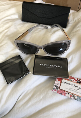 #ad Prive Reaux The HEPBURN Cat Eye Polarized Sunglasses Gray Marble Gorgeous $45.00