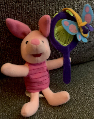 #ad Disney Winnie the Pooh PIGLET Plush Mini Stuffed Toy Butterfly Net Mattel $6.80