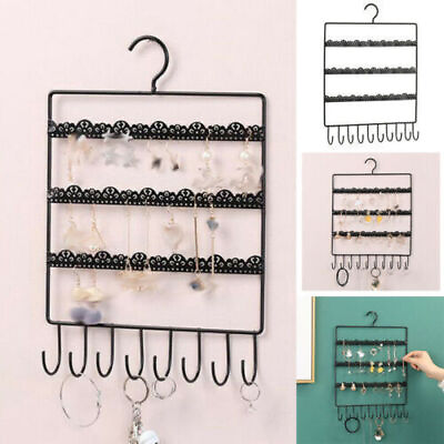 #ad Wall Earring Jewelry Organizer Hanging Holder Necklace Display Stand Rack 3Layer $9.49