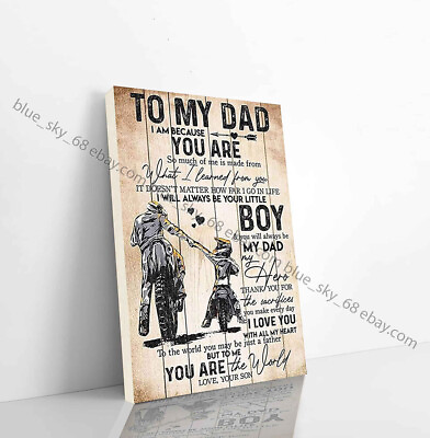 #ad To My Dad You Always Be My Dad My Hero I Love You Father And Son Biker Poster... $14.32