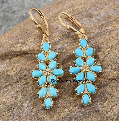 #ad Sterling Silver amp; Turquoise Earrings Jewelry Sterling Handmade Wedding Jewelry $211.49