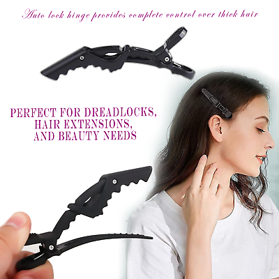 #ad 1pcs Crocodile Hair Clips Sectioning Parting Grip Styling Accessories Black $0.99