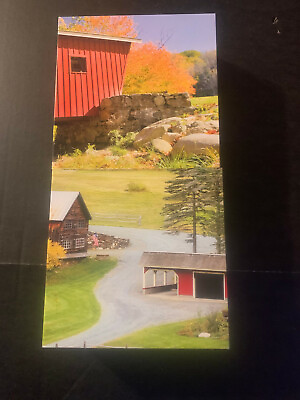 #ad 2 Jigsaw Puzzles Covered Bridge amp; Farmhouse Scene Keepsake Boxes Country Farm $5.99