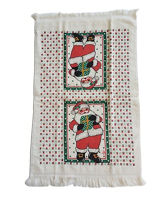 #ad 1987 Holiday Kitchen Dish Hand Towels Christmas Santa Clause Made in USA Vintage $11.95