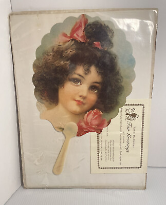 #ad Vintage reproduction fan sealed of fan from 1901 Ephemera $12.50