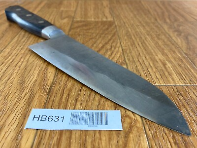 #ad Japanese Chef#x27;s Kitchen Knife SANTOKU Vintage SILVER STEEL Japan 161 287mm HB631 $61.00