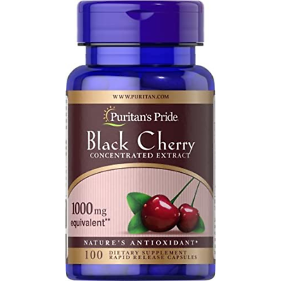 #ad NEW Black Cherry Extract 1000mg 100 Count by Puritans Pride 19373 $7.67