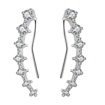 #ad Vintage Earrings for Women Diamond Stud Banquet Conjoined $7.59