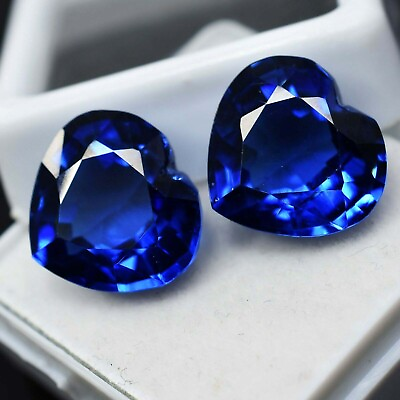 #ad 20 Ct NATURAL Tanzanite Loose Gemstone Certified Blue Heart Shape Pair $18.22