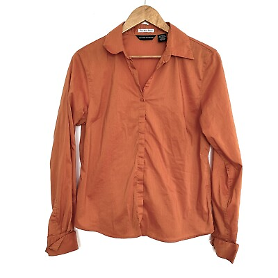 #ad Good Clothes Shirt Womens Medium Orange Long Sleeve Button Down Collared Top $5.95