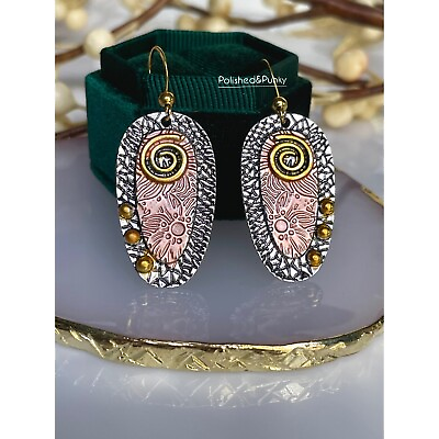 #ad Copper Earrings bohemian Earrings gold Earrings Dangle Earrings in Box $19.99