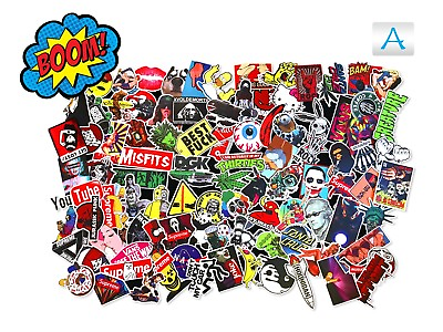 #ad 100 Random Skateboard Stickers Vinyl Laptop Luggage Decals Dope Sticker Lot Mix $9.99