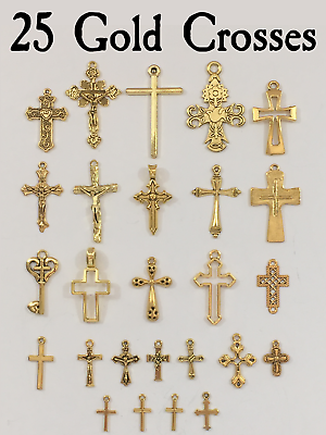 #ad Crucifix Cross Pendant Necklace Vintage Style Aged Look 25 Pcs $12.99