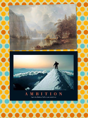 #ad Mountains 2 Individual Posters Beauty Ambition Climb Rise Above Scenery New $17.99