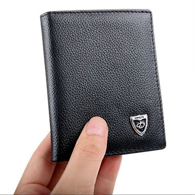 #ad Men#x27;s Leather Bifold ID Credit Card Holder Wallet Small Purse Billfold Thin $8.99