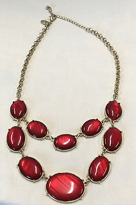 #ad Ruby Red Necklace Women Fashion $20.00