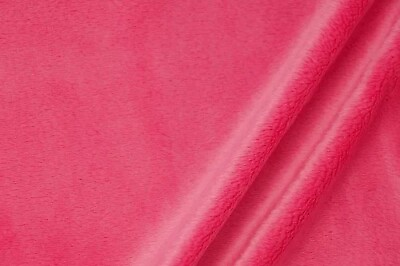 #ad Faux Fur Soft Solid Minky Fabric By The Yard Hot Pink $14.99