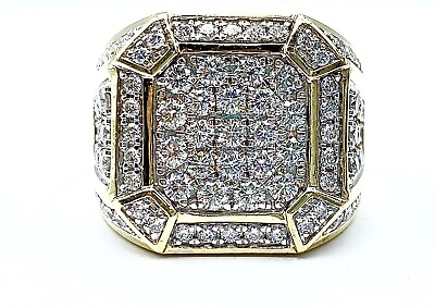 #ad 2.00 ct NATURAL DIAMOND mens cluster pinky ring SOLID yellow gold 11.5 grams $1488.00