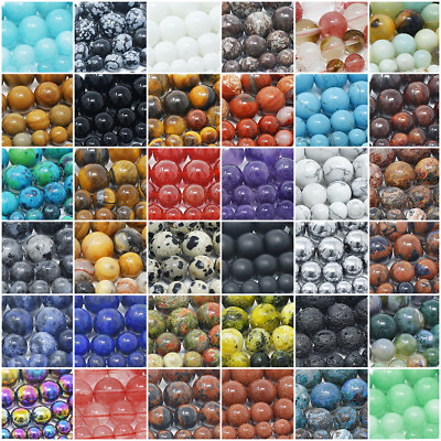 #ad #ad Natural Gemstone Beads Round Loose Wholesale 4mm 6mm 8mm 10mm 12mm 15.5quot; Strand $4.98