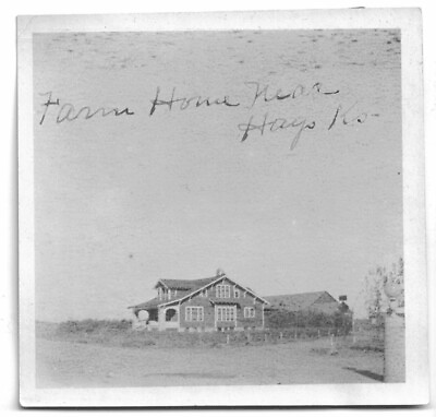 #ad Vintage 1920s 1930s Farm House Hays Kansas Black amp; White Lustre 3.5 x 3 3 8quot; $10.08