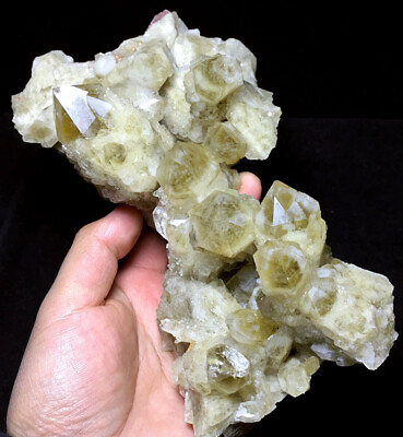 #ad 1245g Tibet Himalayan rare Elestial citrine QUARTZ Crystal Point cluster #136 $249.99