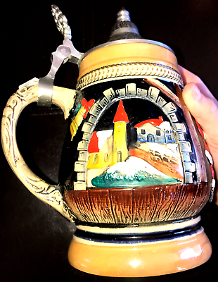 #ad Vintage beer stein Christmas Design Made in germany 1992 9” $60.00