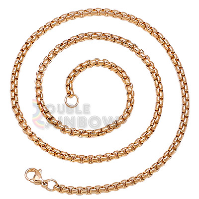#ad #ad C07 16 36quot;Men Women stainless steel Gold 3.5mm Rolo Box Necklace Chain link $6.99
